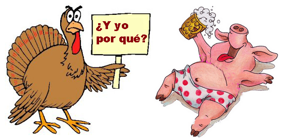 Pavo y cerdo