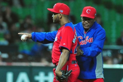 Odrisamer durante el Clásico de Béisbol