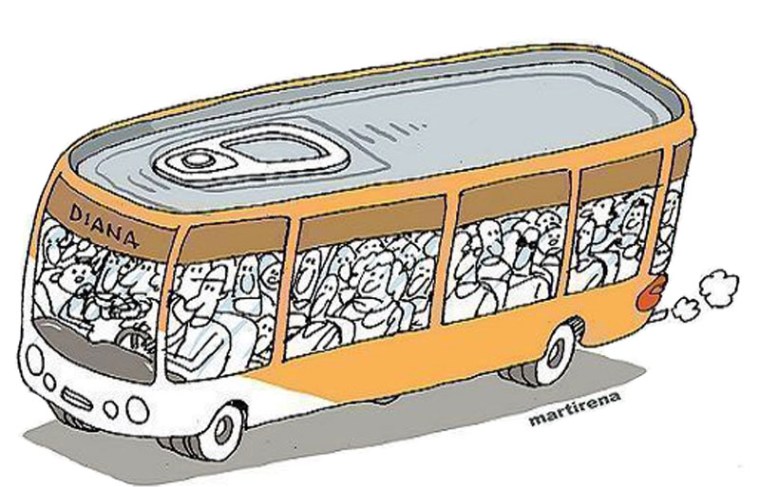 Transporte público en Cuba-Caricatura