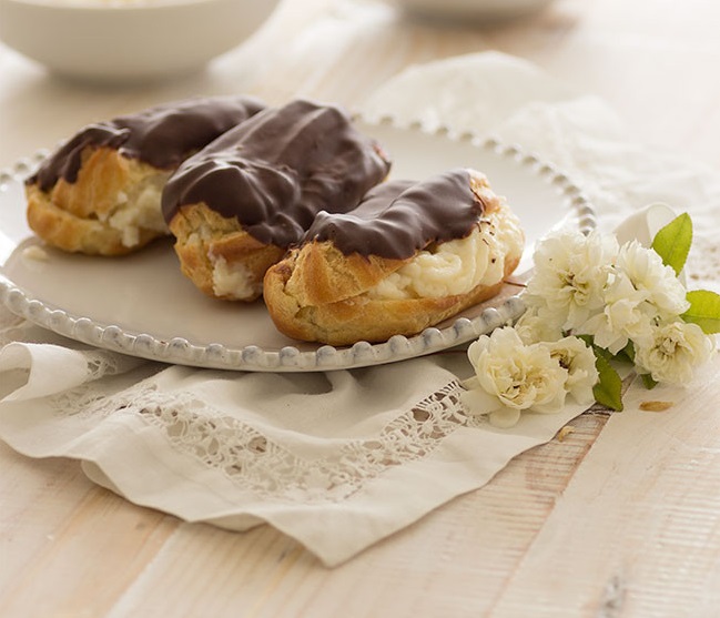 Eclairs-crema de leche