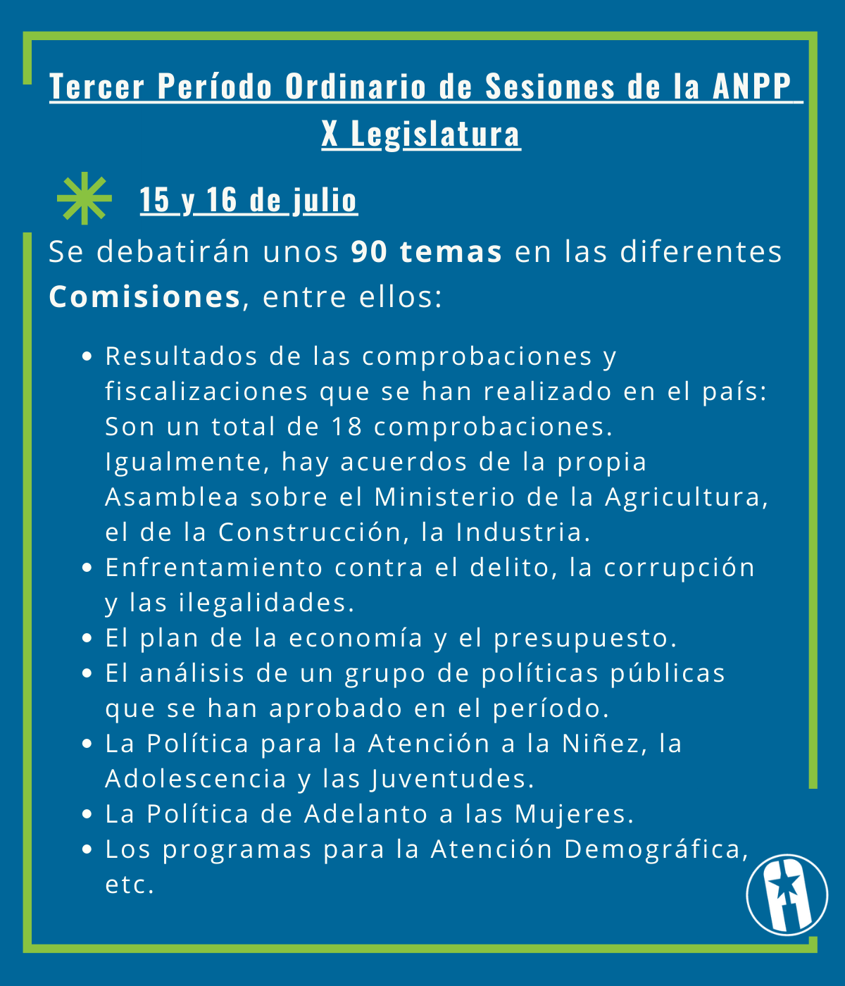 Tercer Período Ordinario de Sesiones de la ANPP