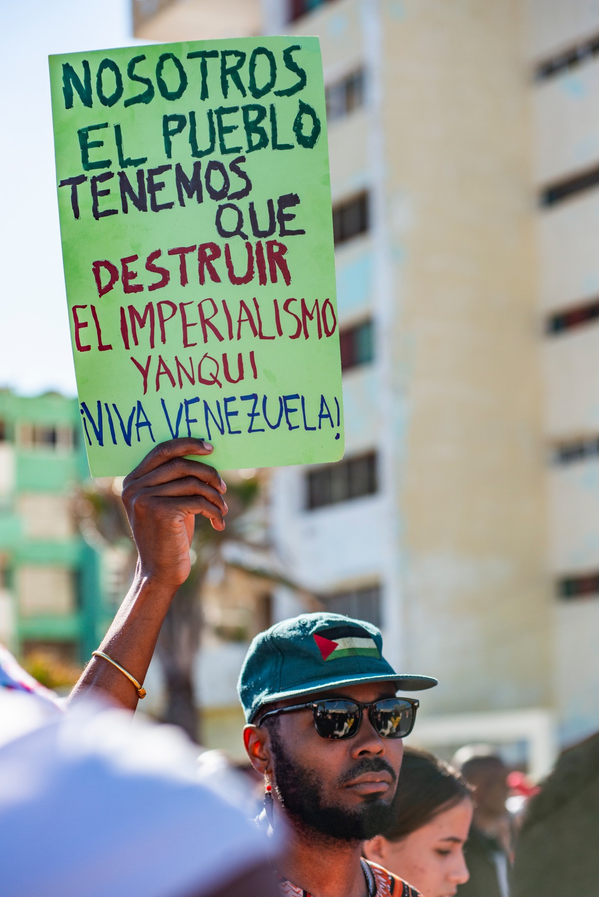 Concentración en la Tribuna Antimperialista, La Habana, en respaldo a Venezuela.