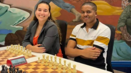 Roxángel Obregón y Dylan Berdayes, monarcas del torneo cubano de ajedrez Blitz. Foto: Federación Cubana de Ajedrez